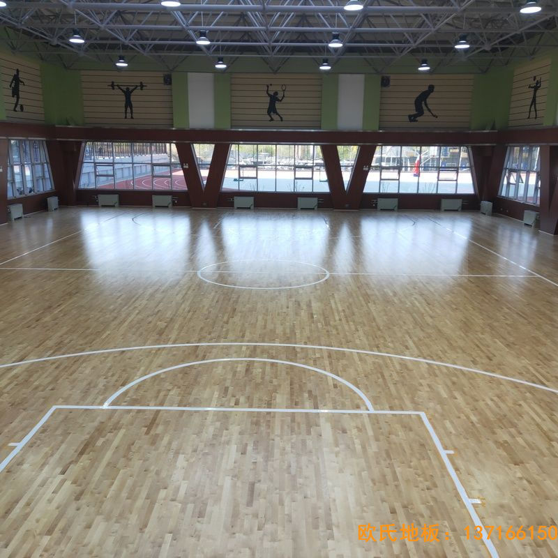 山西晉中榆次王湖小學(xué)體育木地板安裝案例