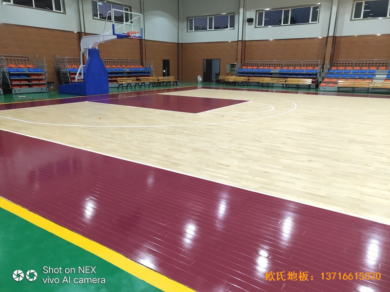 山西陽泉盂縣明鑫加油站籃球館運動地板鋪裝案例2