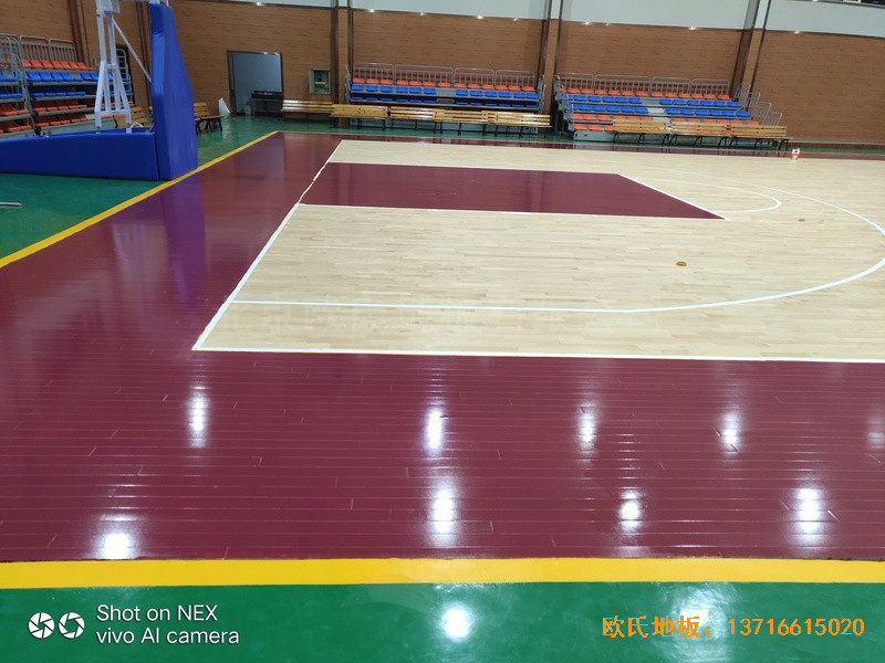 山西陽泉盂縣明鑫加油站籃球館運動地板鋪裝案例3