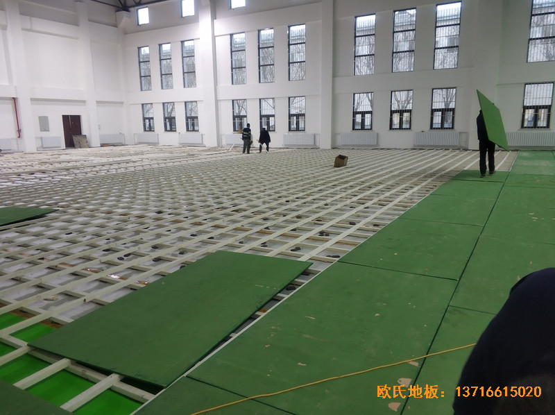 西安63751部隊籃球館體育木地板安裝案例2