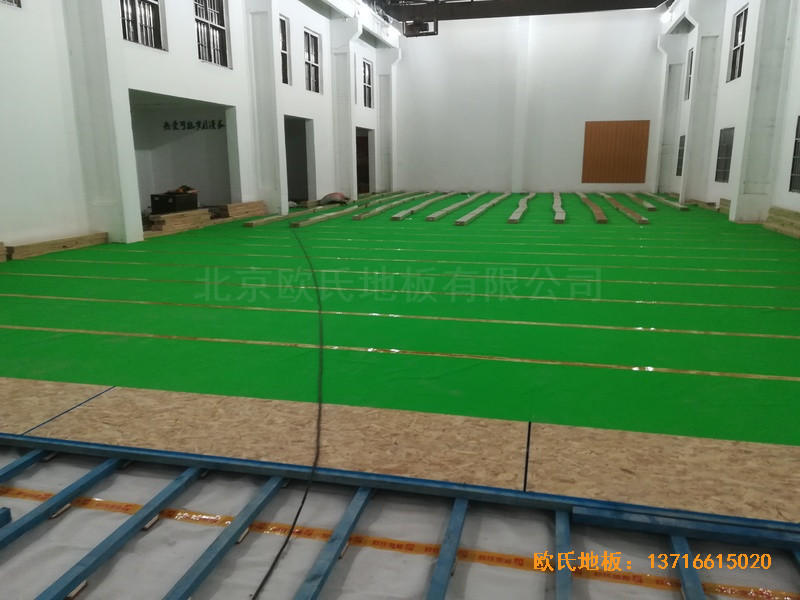 南昌赤練排球館運(yùn)動木地板施工案例2