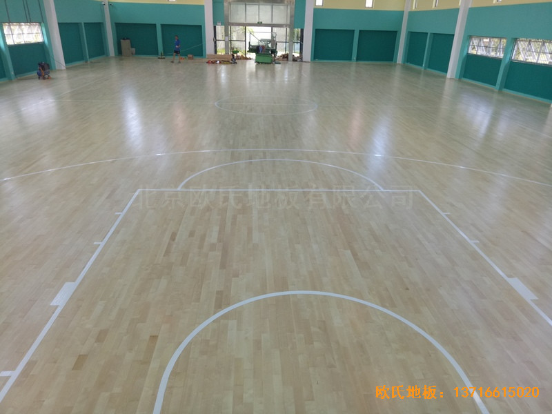 寧波至城學?；@球館運動地板安裝案例0