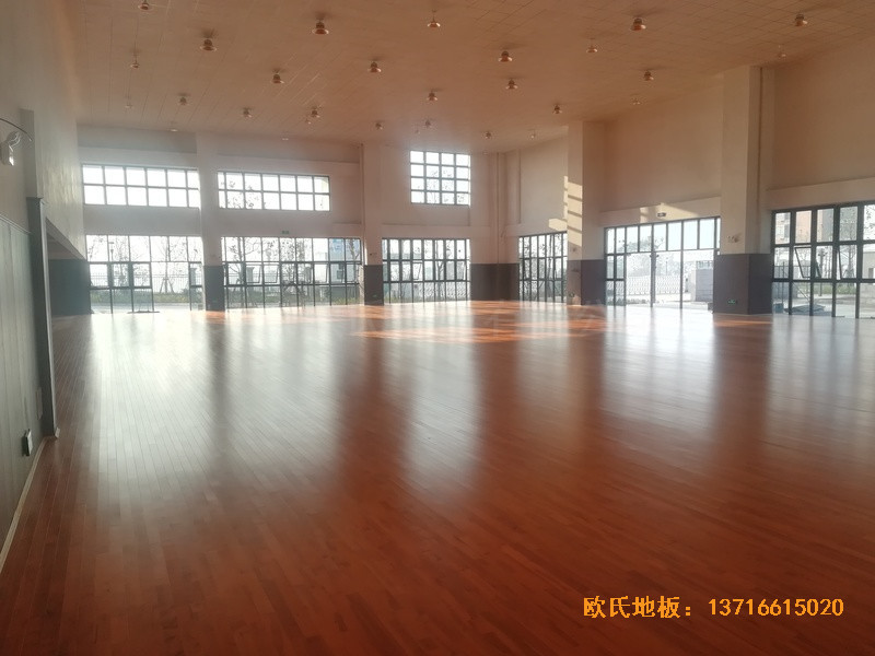 安徽懷寧籃球館運(yùn)動(dòng)木地板鋪設(shè)案例4