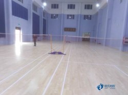 小學(xué)俄勒岡松舞臺體育場地木地板施工